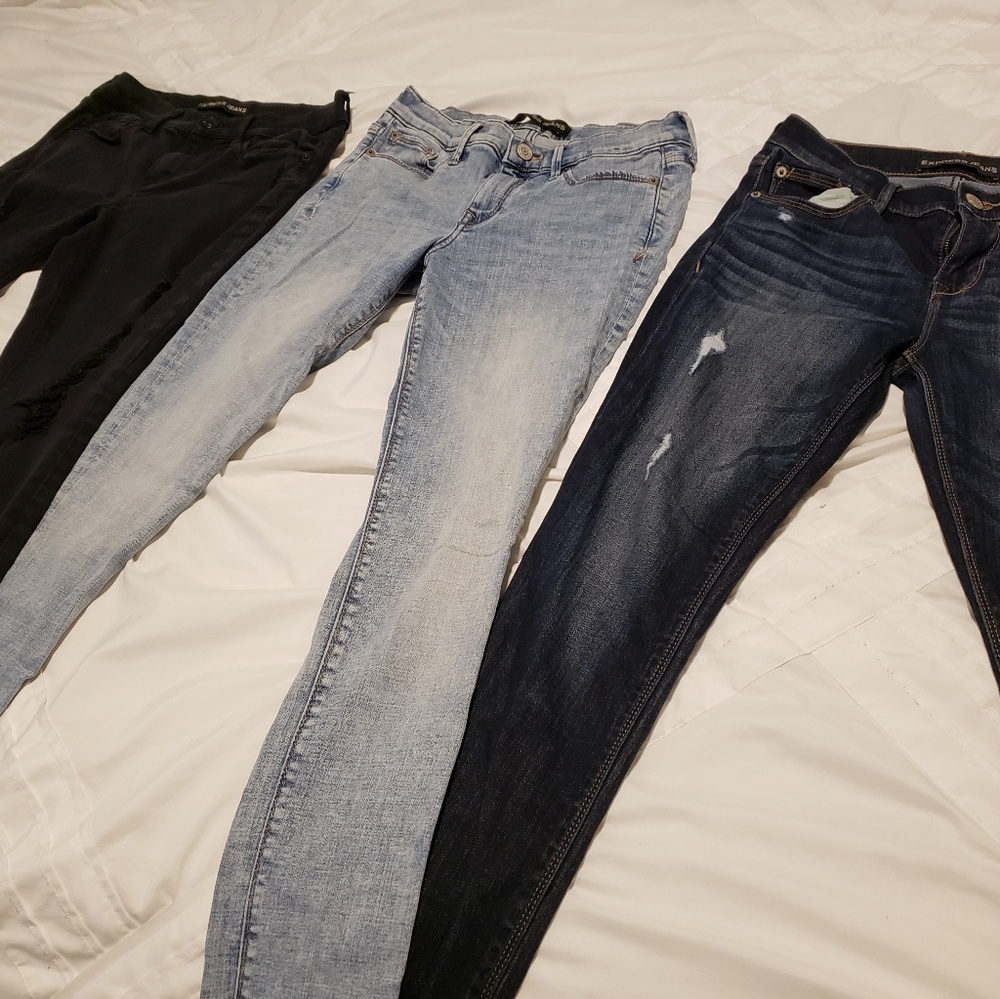 (3) Express Midrise Jean Leggings